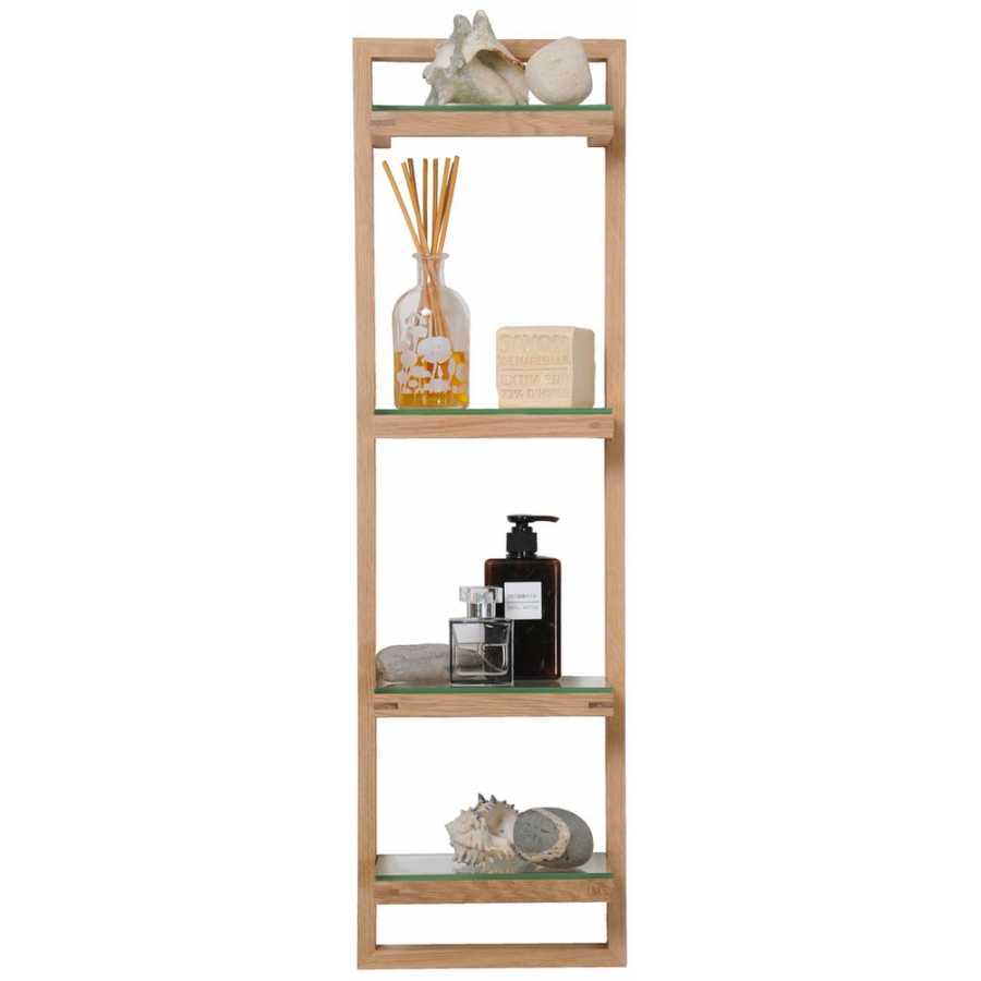 Wireworks Zone Wall Shelf - Natural Oak Wood & Glass